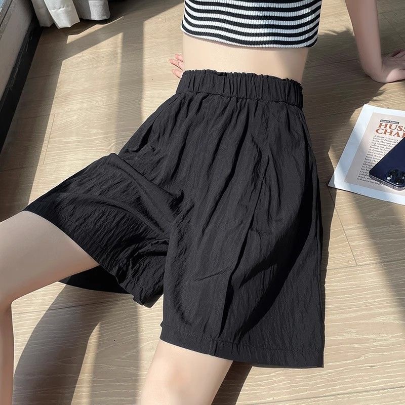 Elastic-Waist Wide-Leg Shorts